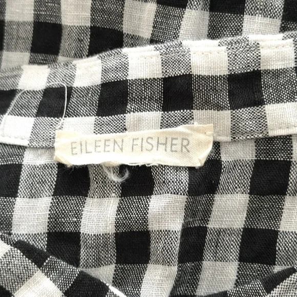 EILEEN FISHER || Sleeveless Black and White Linen Tunic Top. Sz. XL - Picture 12 of 16
